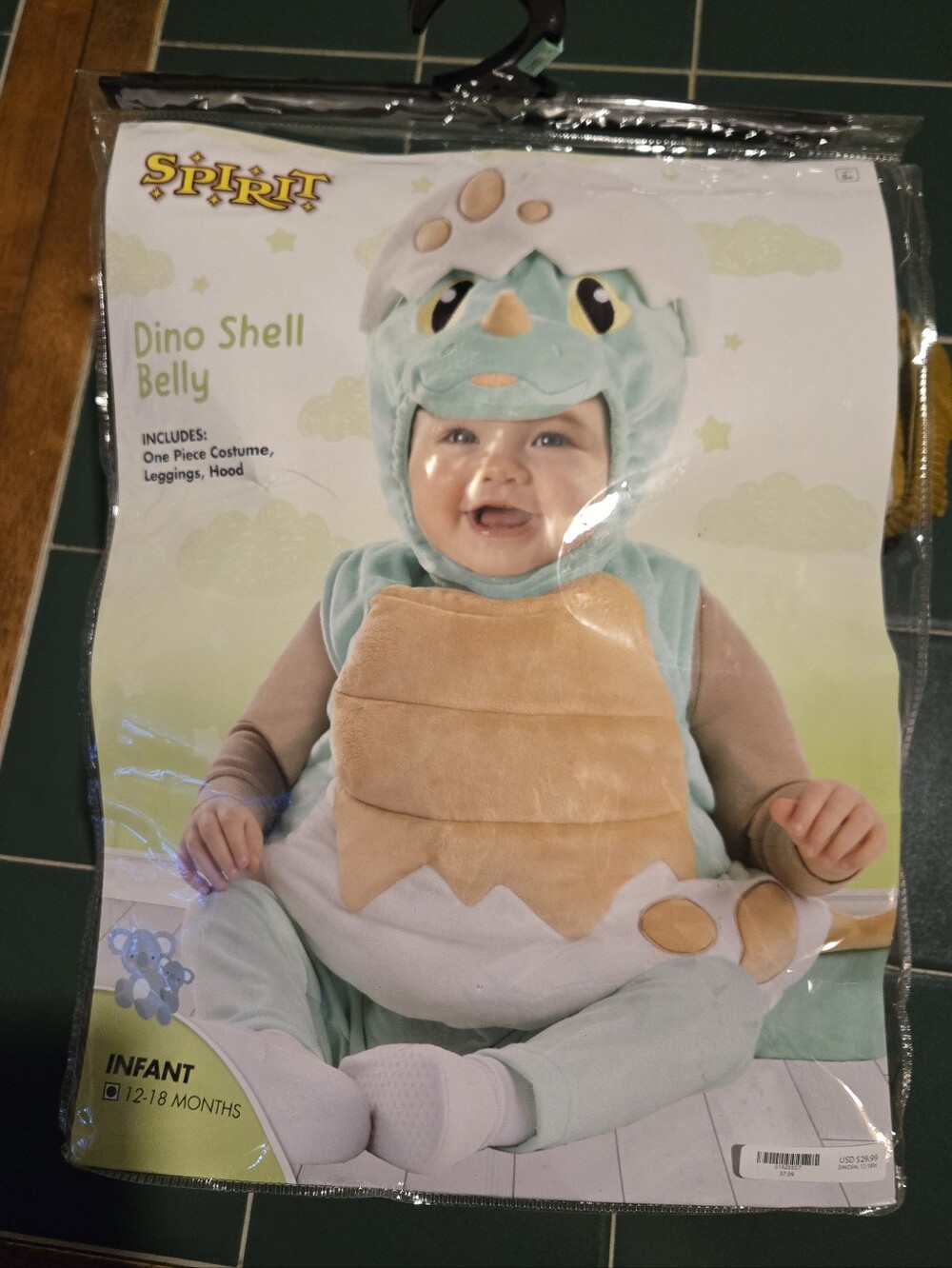 Shell Belly Dinosaur Baby Egg Costume Halloween 12-18 Months
